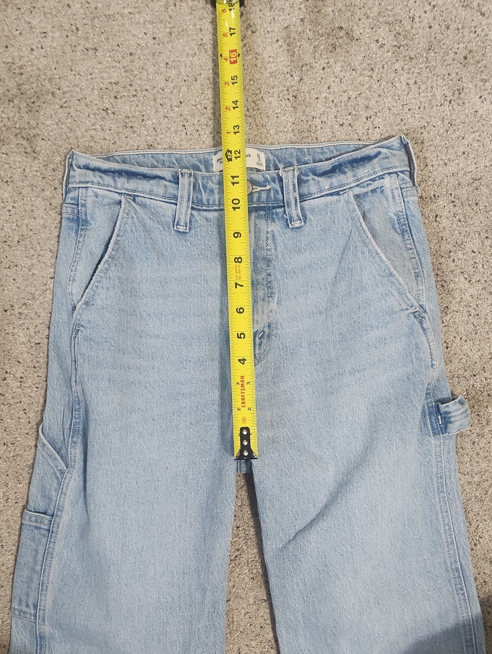 Abercrombie & Fitch The 90s Relaxed High Rise Carpenter Style Size 26/2R - Picture 9 of 11